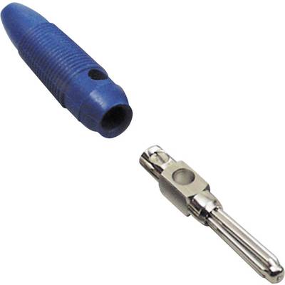 TRU COMPONENTS Banana plug Plug, straight Pin diameter: 4 mm Blue 100 pc(s)