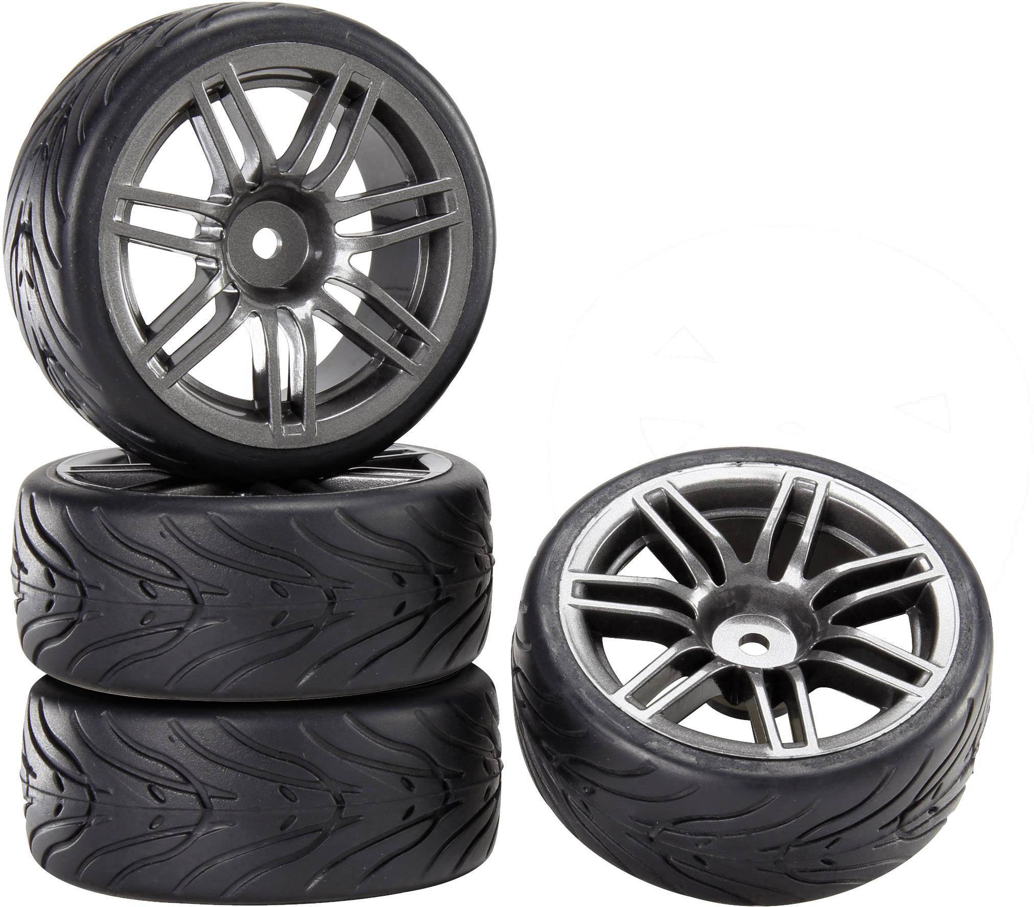 Reely 1:10 Road version Complete wheels Devil 4RM Gun metal 4 pc(s ...