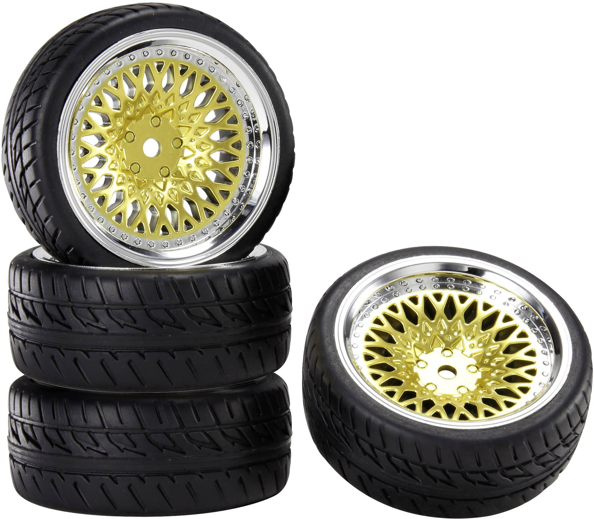 Buy Reely 1:10 Road version Complete wheels Racing CLS Gold 4 pc(s ...