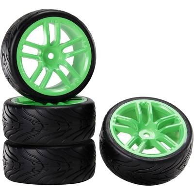 Image of Reely 1:10 Road version Complete wheels Devil GT Neon green 1 pc(s)