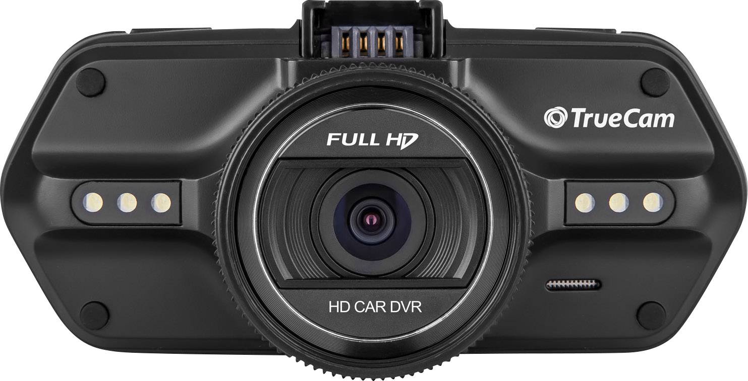 TrueCam A5s Dashcam with GPS Horizontal viewing angle (max.)=130 ° 12 V, 24 V Microphone, Display, Battery