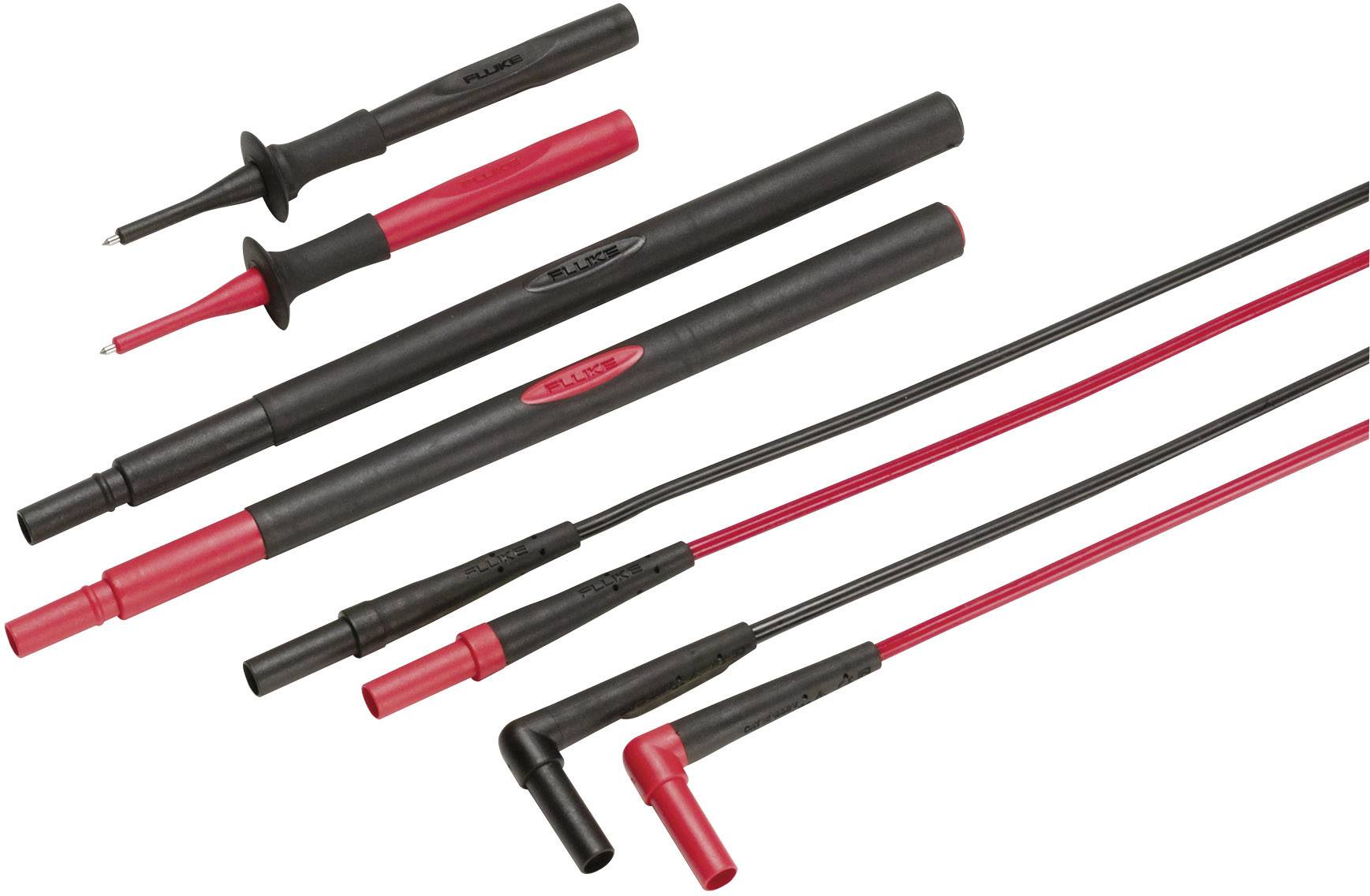 Fluke TL238 Safety test lead et [Test probe, Banana jack 4 mm – 4 mm socket, Banana jack 4 mm] Red, Black