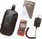 'Amprobe' light metre set with red measuring device, black transport case, user manual and sensor with spiral cable.