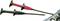 Two test probes, one red and one black, are connected to an electronic circuit.