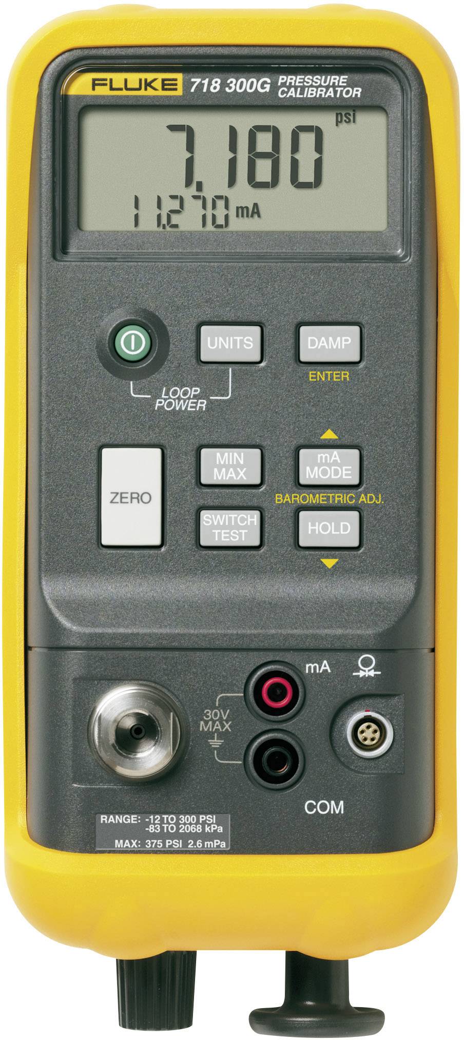 Fluke 718 300G Calibrator Pressure, Amperage 20 bar