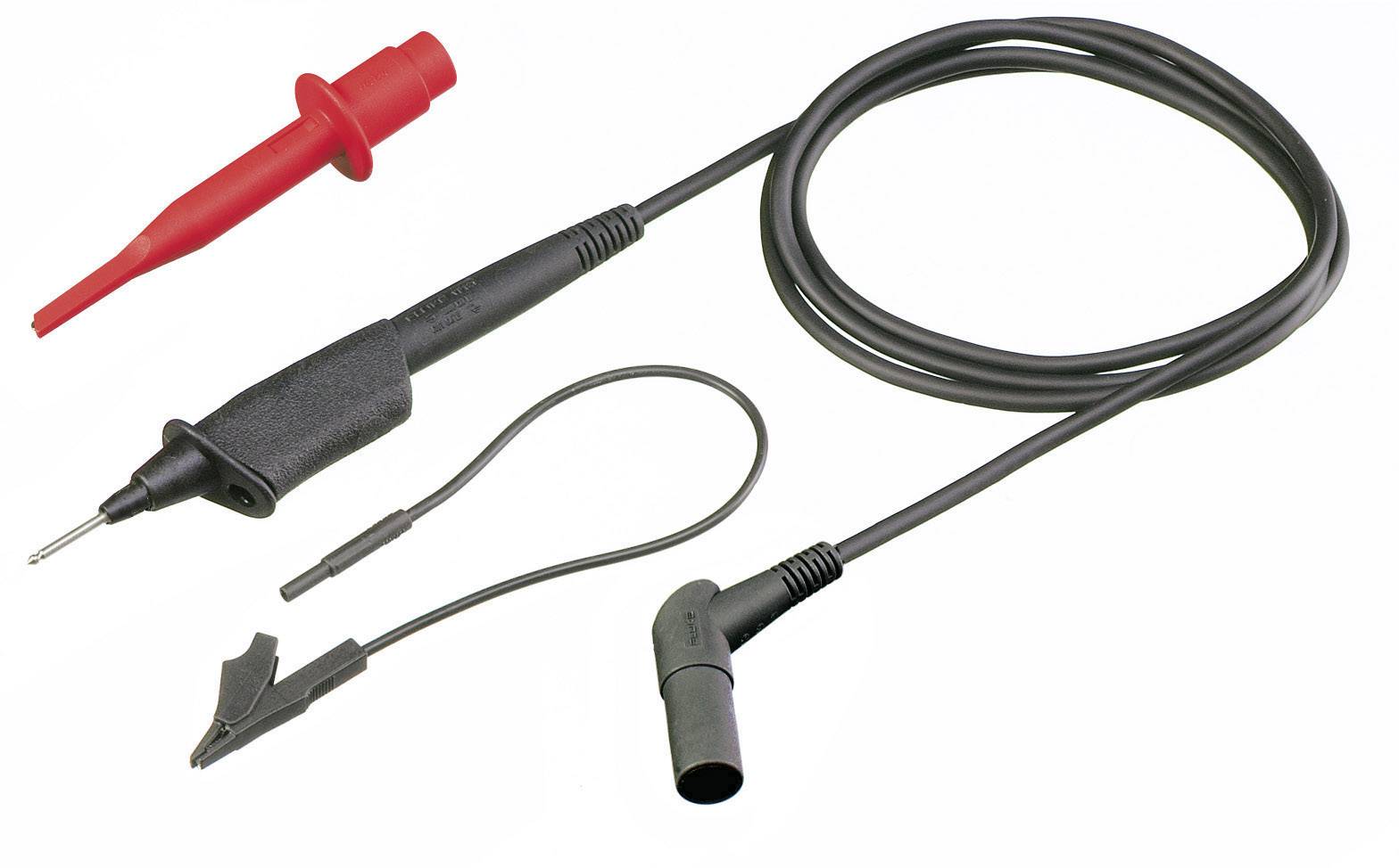 A test lead set with test probe, earth clamp and cable, used for electrical measurement and testing in electronic applications.