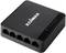 A black Edimax network switch with five Ethernet ports, numbered from 1 to 5, and LED indicators for connection monitoring.