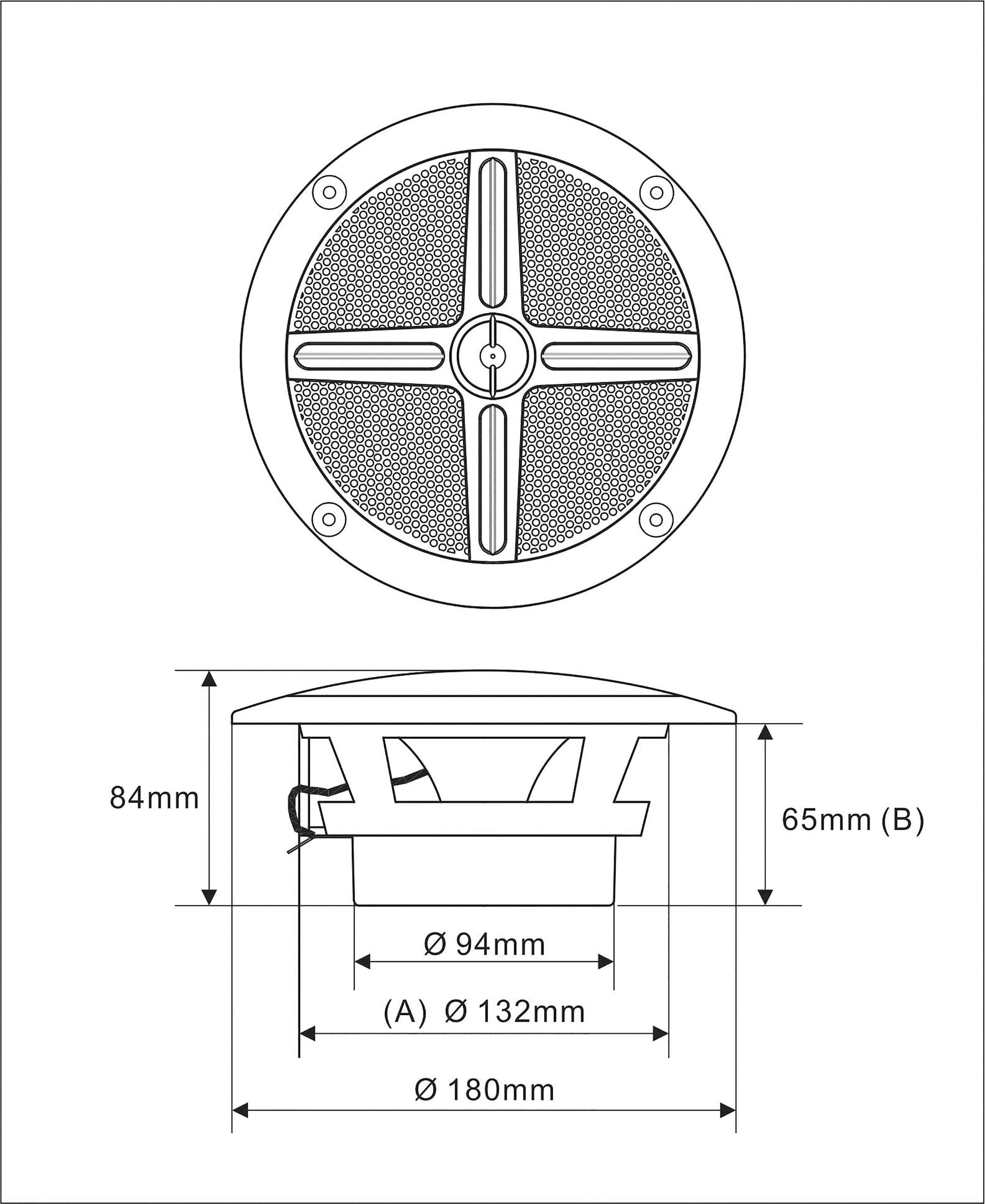 Renkforce MR-62WH Flush mount speaker 110 W 4 Ω White 1 Pair-7