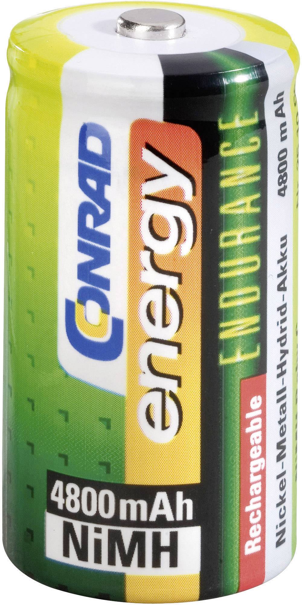 A rechargeable 4800 mAh nickel-metal hydride battery by Conrad Energy, suitable for extended energy endurance.