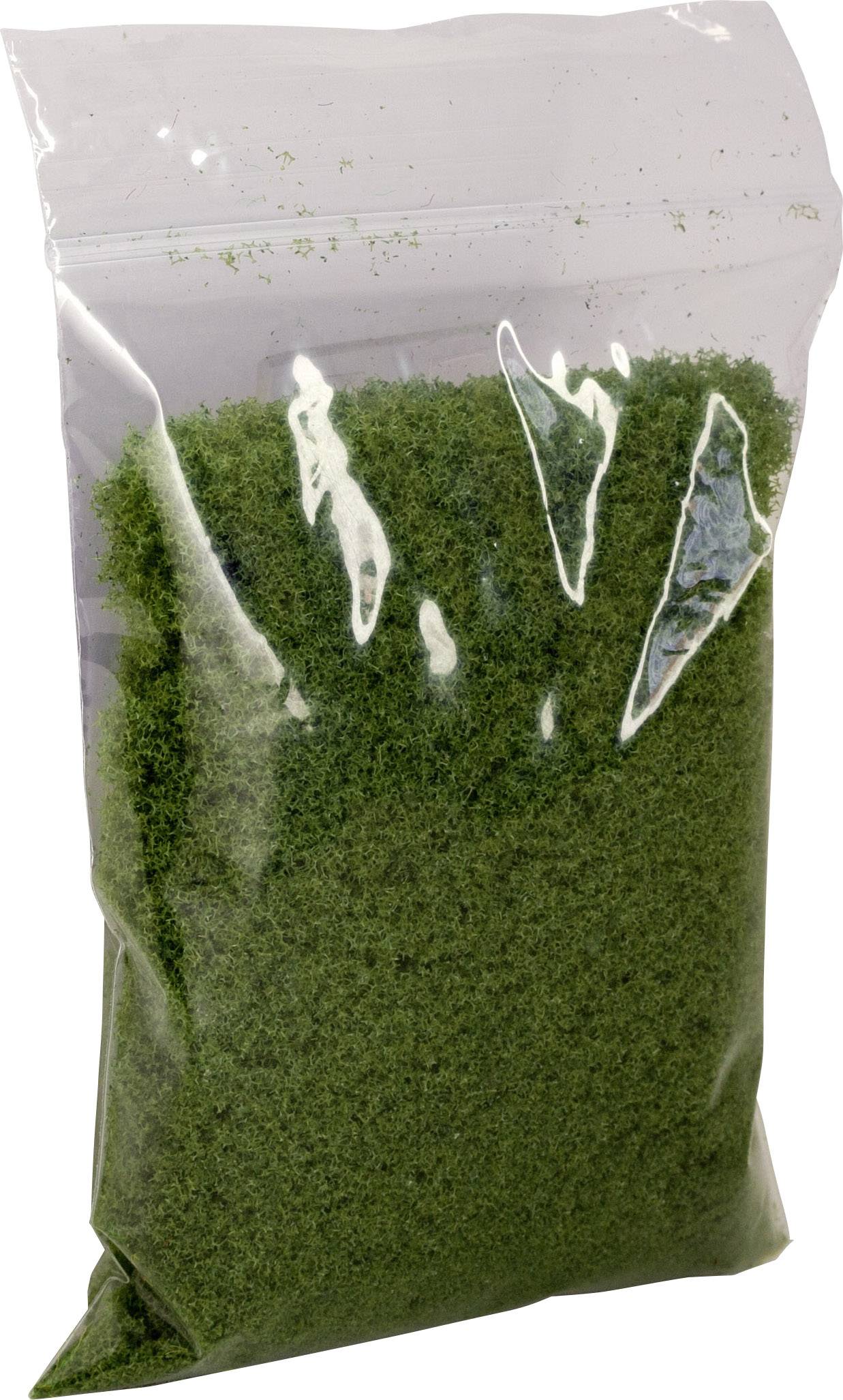 A transparent plastic container filled with green herbs or spices; suitable for culinary purposes.