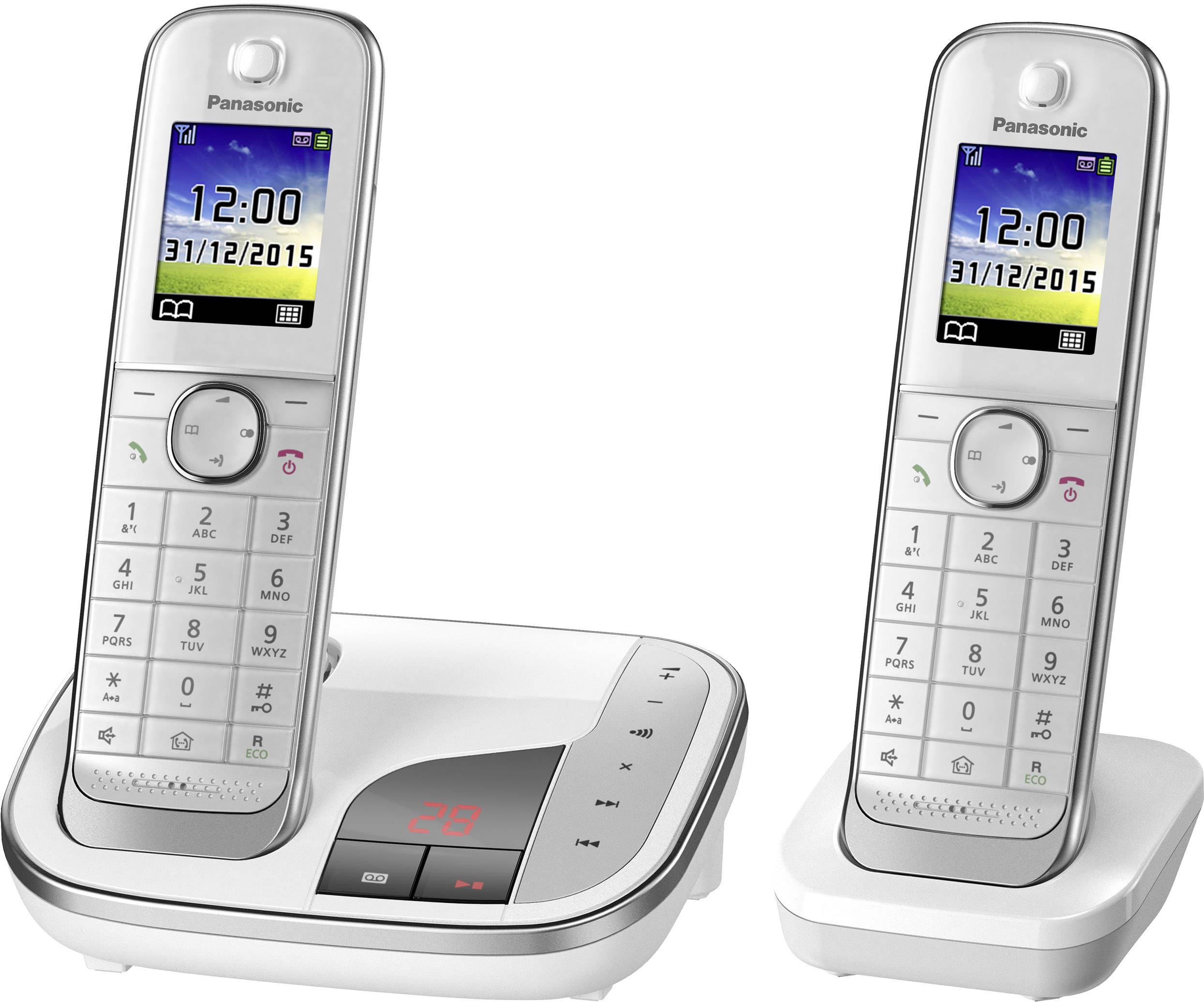 Panasonic KX-TGJ322GW Cordless analogue Answerphone, Hands-free, Headset connection White