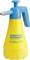 Yellow hand-operated spray bottle with blue handle and spray head, brand 'GLORIA', model 'Hobby 100'.