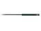 A black, slender metal file with a ridged handle, suitable for sharpening or shaping materials.