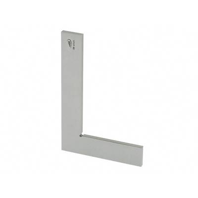 A silver set square in an L-shape, used for measuring precise right angles in craft and technical work.