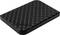 Black external hard drive with a checked pattern and 'Verbatim' logo on the front.