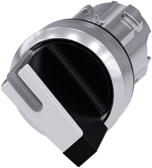 Siemens 3SU10522BF600AA0 3SU1052-2BF60-0AA0 Knob Front ring (steel), Glossy Black, White 1 x 90 ° 1 pc(s)