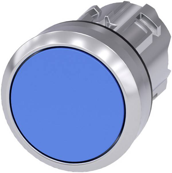Siemens 3SU10500AB500AA0 3SU1050-0AB50-0AA0 Pushbutton Front ring (steel), Glossy, Planar Button Blue 1 pc(s) Piece
