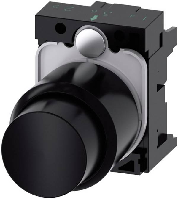 Siemens 3SU12000FB100AA0 3SU1200-0FB10-0AA0 Pushbutton + extended travel, Front ring (PVC), Protruding Button Black 1 pc(s)