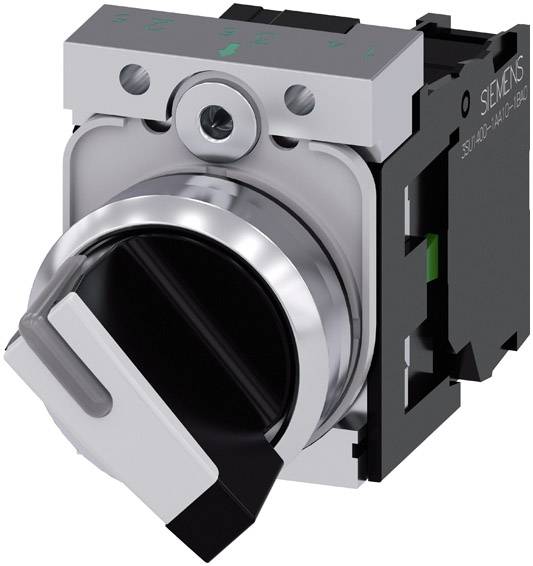 Siemens 3SU11502BF601BA0 3SU1150-2BF60-1BA0 Rotary switch Front ring (steel), Glossy Black, White 1 x 90 ° 1 pc(s)