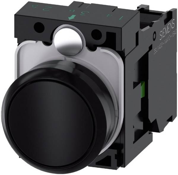 Siemens 3SU11000AB101BA0 3SU1100-0AB10-1BA0 Pushbutton Front ring (PVC), Planar Button Black 1 pc(s) Piece