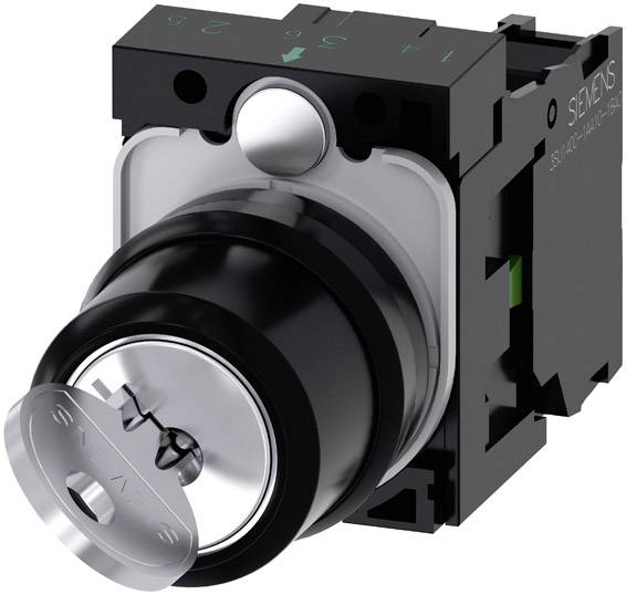 Siemens 3SU11004BF111BA0 3SU1100-4BF11-1BA0 Key switch Front ring (PVC) Black, Grey 1 x 90 ° Key 1 pc(s)