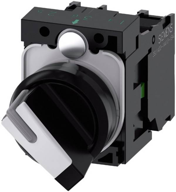 Siemens 3SU11002BF601MA0 3SU1100-2BF60-1MA0 Knob-head switch Front ring (PVC) Toggle Black, White 1 x 90 ° 1 pc(s)