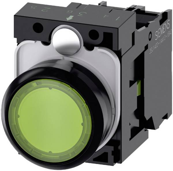 Siemens 3SU11020AB401BA0 3SU1102-0AB40-1BA0 Illuminated push button Front ring (PVC), Planar Button Green 1 pc(s) Piece