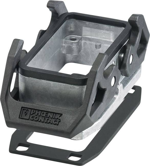 Housing by Phoenix Contact, metal with plastic mountings, rectangular, for mounting industrial connectors.