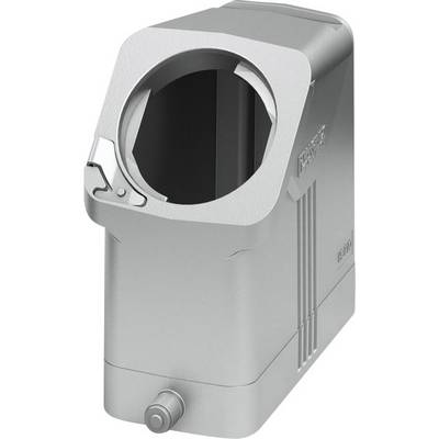 A silver metal casing with rounded edges and a large opening at the top, potentially for a technical device.