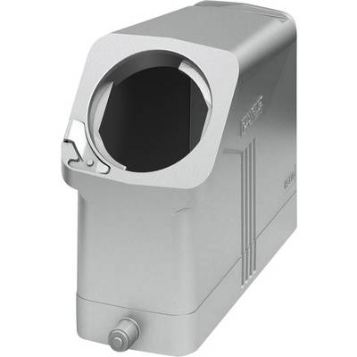 A silver, rectangular device with rounded corners and a circular opening on the front.
