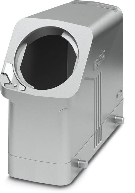 Metallic rectangular electrical enclosure with an opening at the top and mounting elements on the sides for industrial applications.