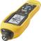 The image shows a yellow handheld measuring device with a display and several buttons. It is used to perform physical measurements.