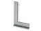 A metal angle with two perpendicular arms, used for precise angle measurements in craft or industrial applications.