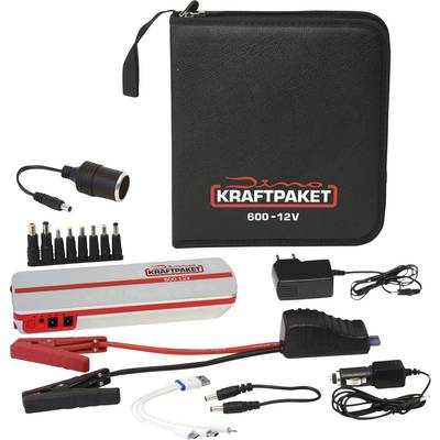 Dino KRAFTPAKET Quick start system  136102 Jump start current (12 V)=300 A  2 x 12 V output, 2 x USB slot, Polarity and 