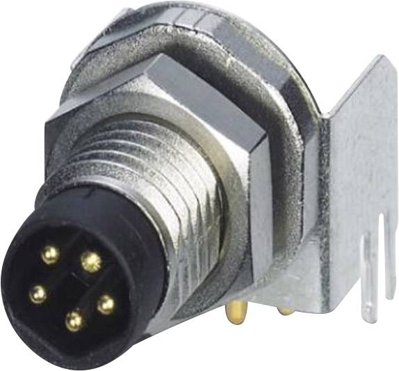 A silver, six-pole metal plug with a black plastic housing, suitable for electronic connections in technical devices.