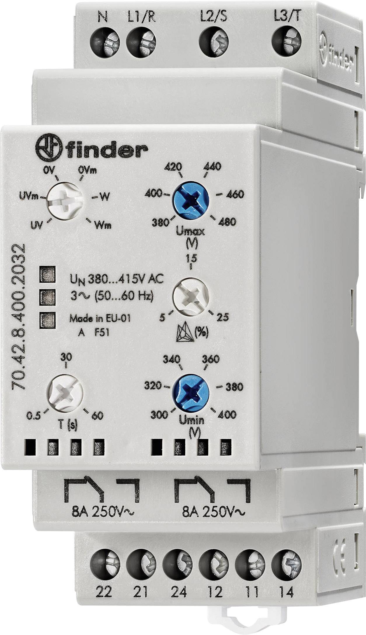 Monitoring relay 380 - 415 V AC 2 change-overs Finder 70.42.8.400.2032 1 pc(s)