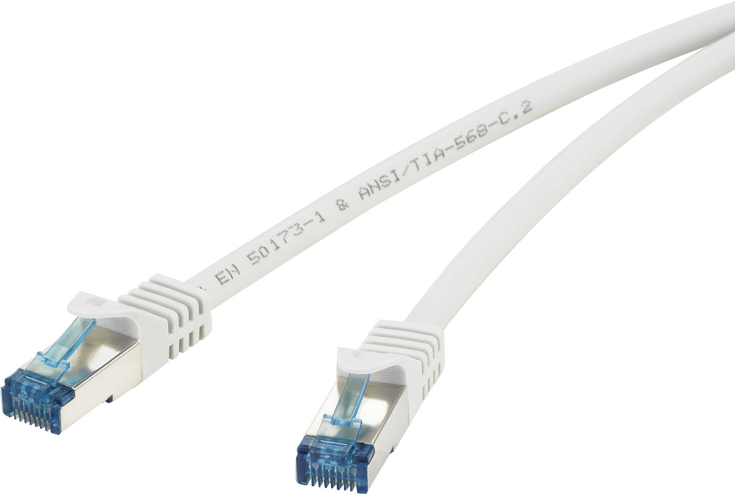 Renkforce RF-4145277 RJ45 Network cable, patch cable CAT 6A S/FTP 0.25 m Grey incl. detent, Flame-retardant 1 pc(s)