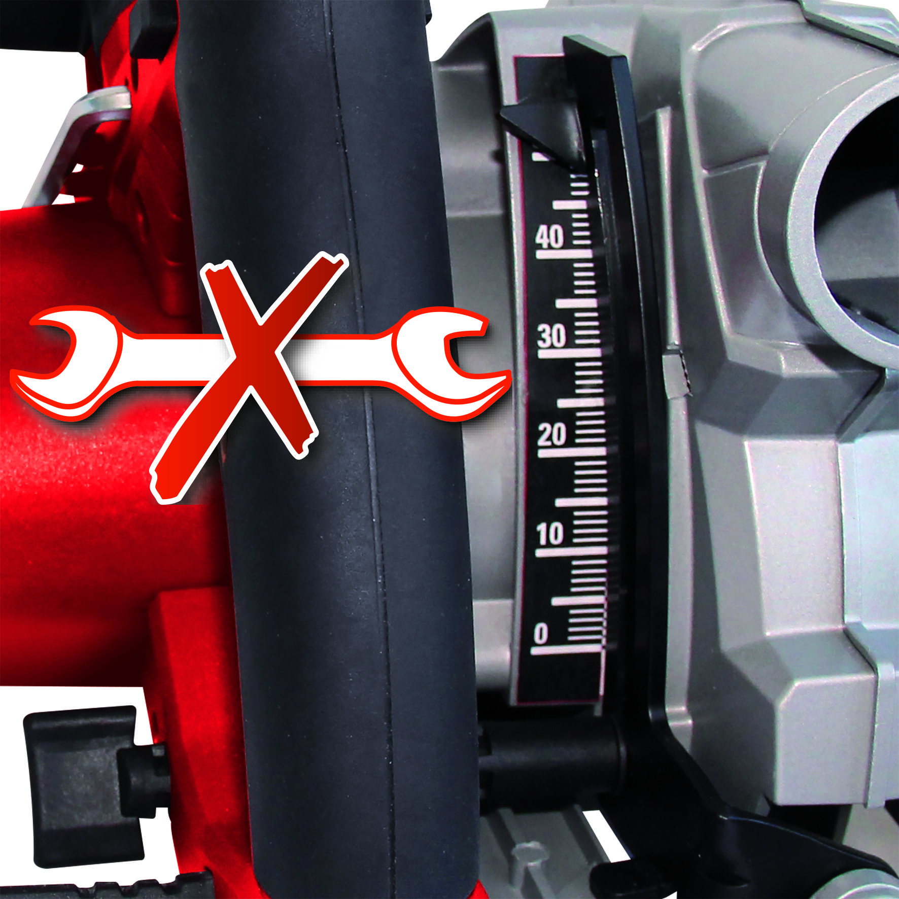 A symbolic image with a red cross over a spanner indicates that no manual adjustment should be made.