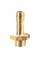 Brass hose nozzle with external thread, suitable for connecting hoses to fittings in plumbing or irrigation systems.