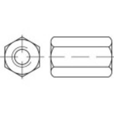 Technical drawing of a hexagonal nut with front and side view.