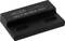 'Black, rectangular magnet with the inscription MEDER MK21P-BV19018 ENV1, contains two mounting holes.'