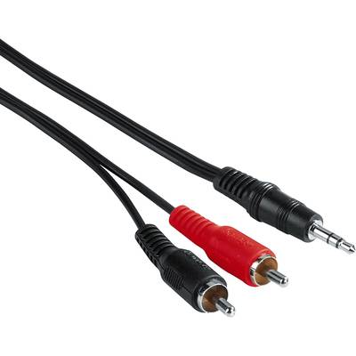 Hama 00043343 RCA / Jack Audio/phono Cable [2x RCA plug (phono) - 1x Jack plug 3.5 mm] 5.00 m Black 