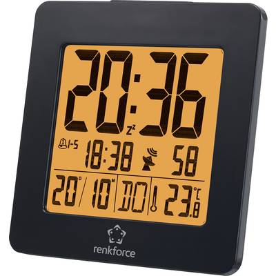   Renkforce  1383425  Radio  Alarm clock  Black  Alarm times 2    