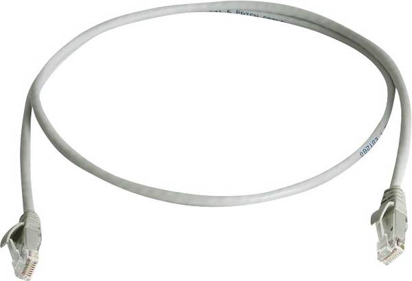 Telegärtner 100008396 RJ45 Patch cable CAT 5e U/UTP 1.50 m Grey Flame-retardant, Halogen-free 1 pc(s)
