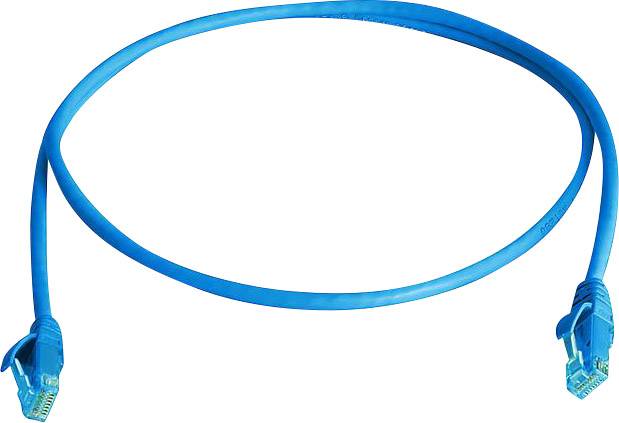 Telegärtner L00000E0068 RJ45 Network cable, patch cable CAT 5e U/UTP 1.00 m Sky blue Flame-retardant, Halogen-free 1 pc(-0
