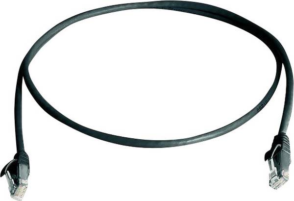Telegärtner 100008781 RJ45 Patch cable CAT 5e U/UTP 5.00 m Black Flame-retardant, Halogen-free 1 pc(s)