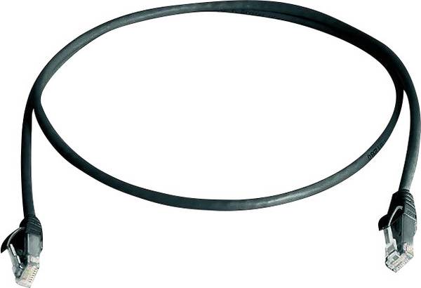 Telegärtner 100008519 RJ45 Patch cable CAT 6 U/UTP 3.00 m Black Flame-retardant, Halogen-free 1 pc(s)