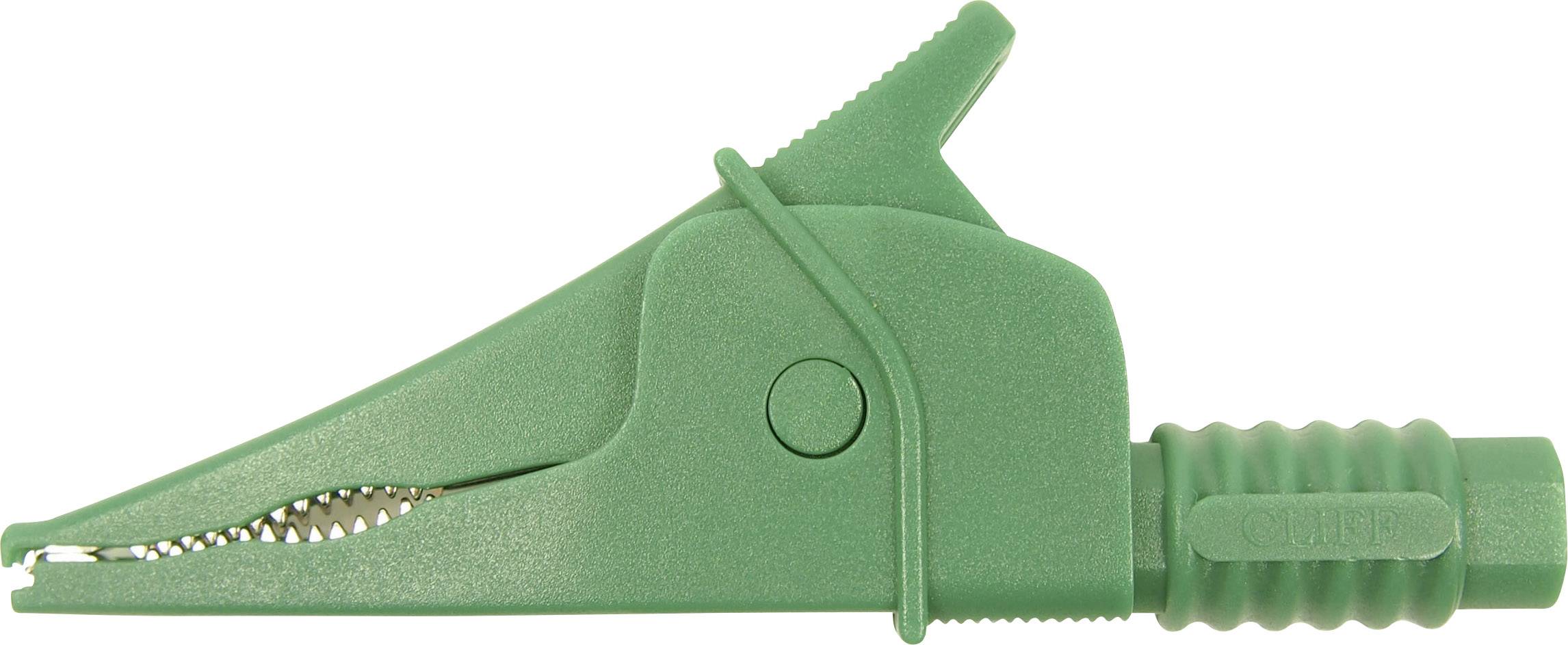 Cliff Croc Clip Safety terminal 4 mm jack connector CAT III 1000 V Green