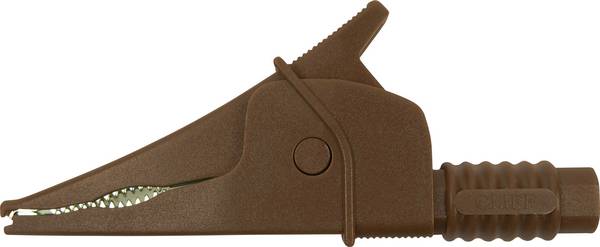 Cliff Croc Clip Safety terminal 4 mm jack connector CAT III 1000 V Brown