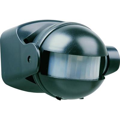 A black motion sensor camera with a spherical design for surveillance and security purposes.